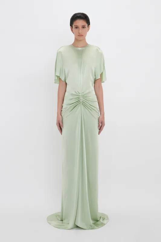 Exclusive Floor-Length Gathered Dress In Jade made by Victoria Beckham
