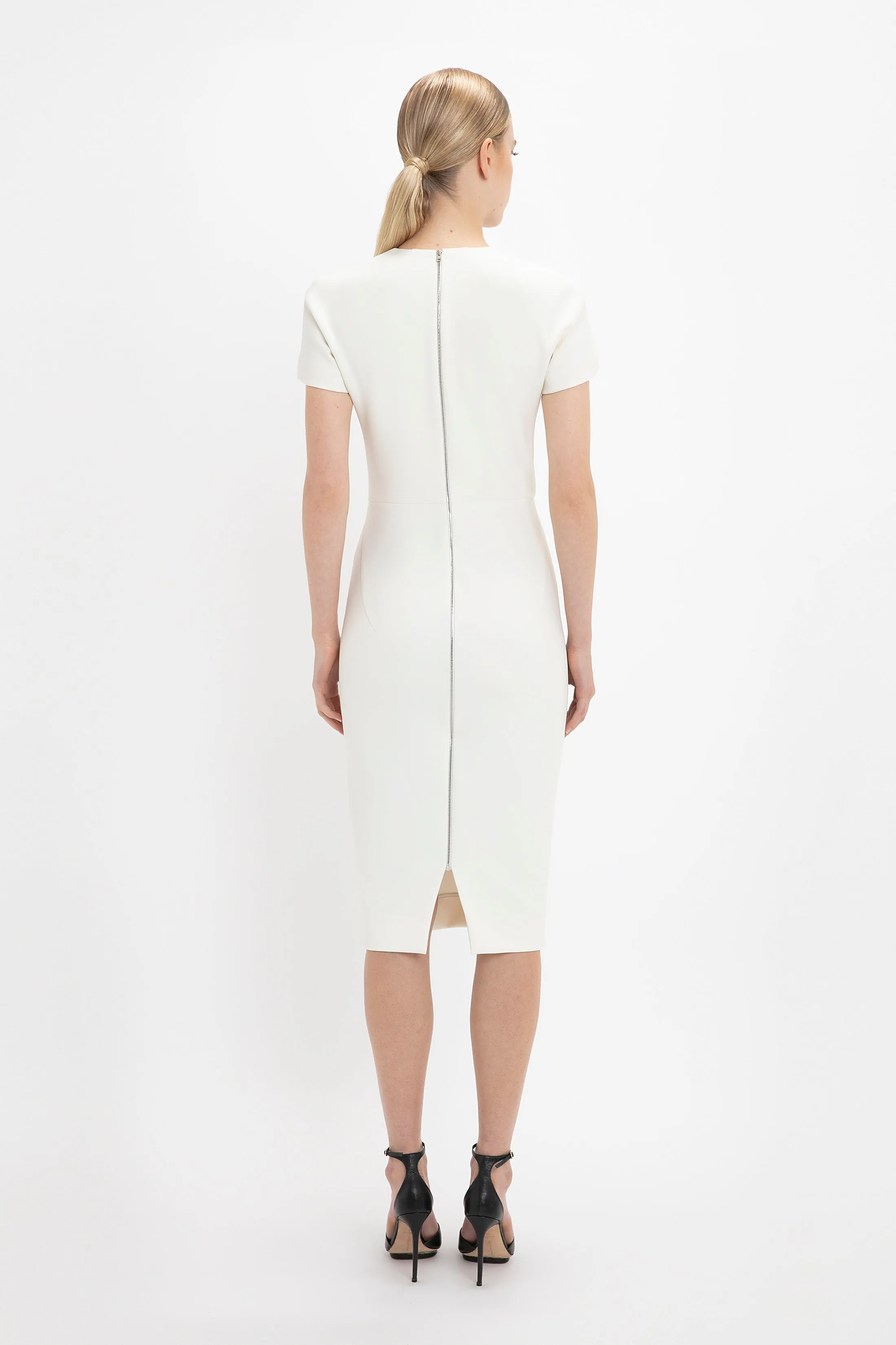Fitted T-shirt Dress In Ivory sold by Victoria Beckham product image thumbnail 3