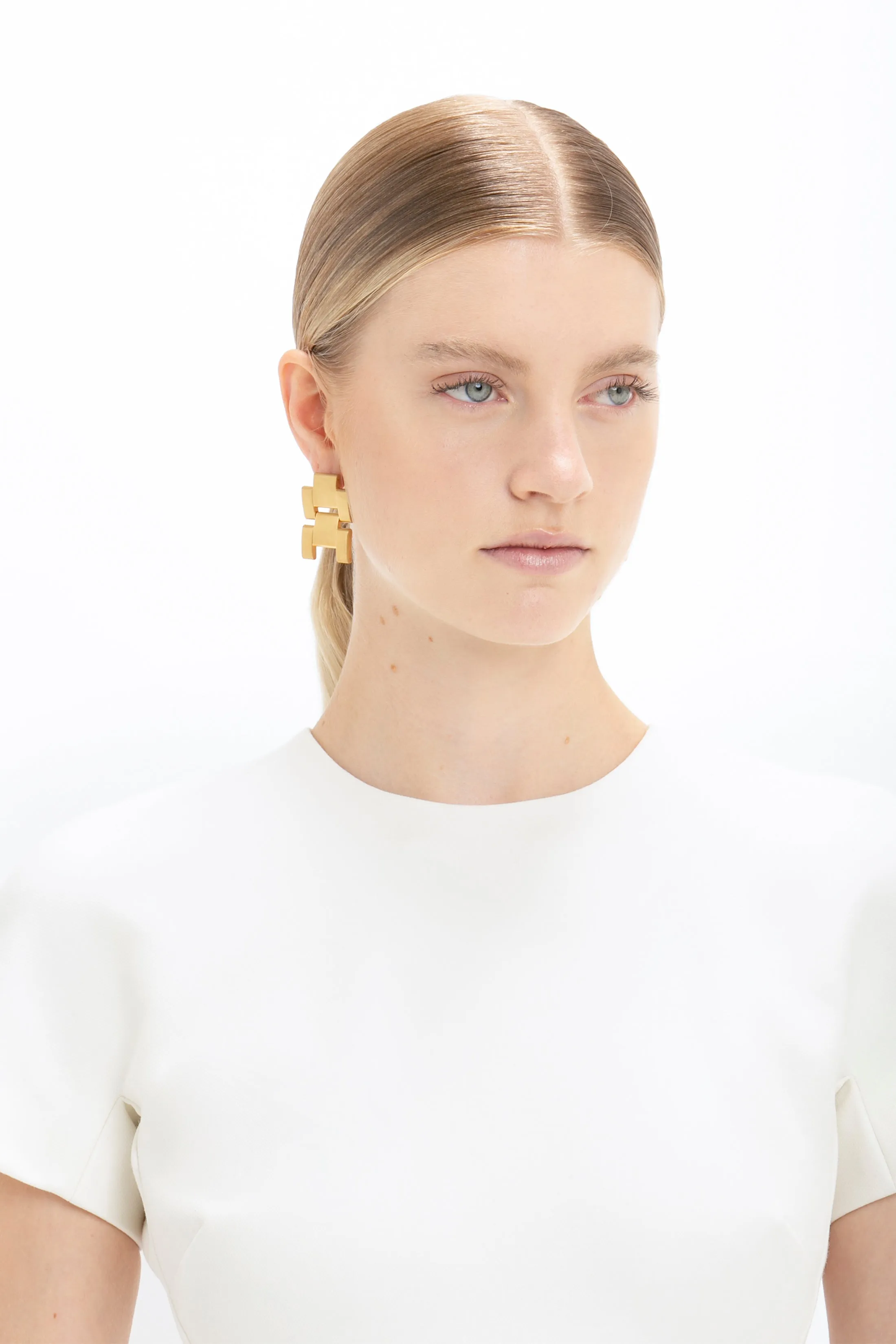 Fitted T-shirt Dress In Ivory sold by Victoria Beckham product image thumbnail 5