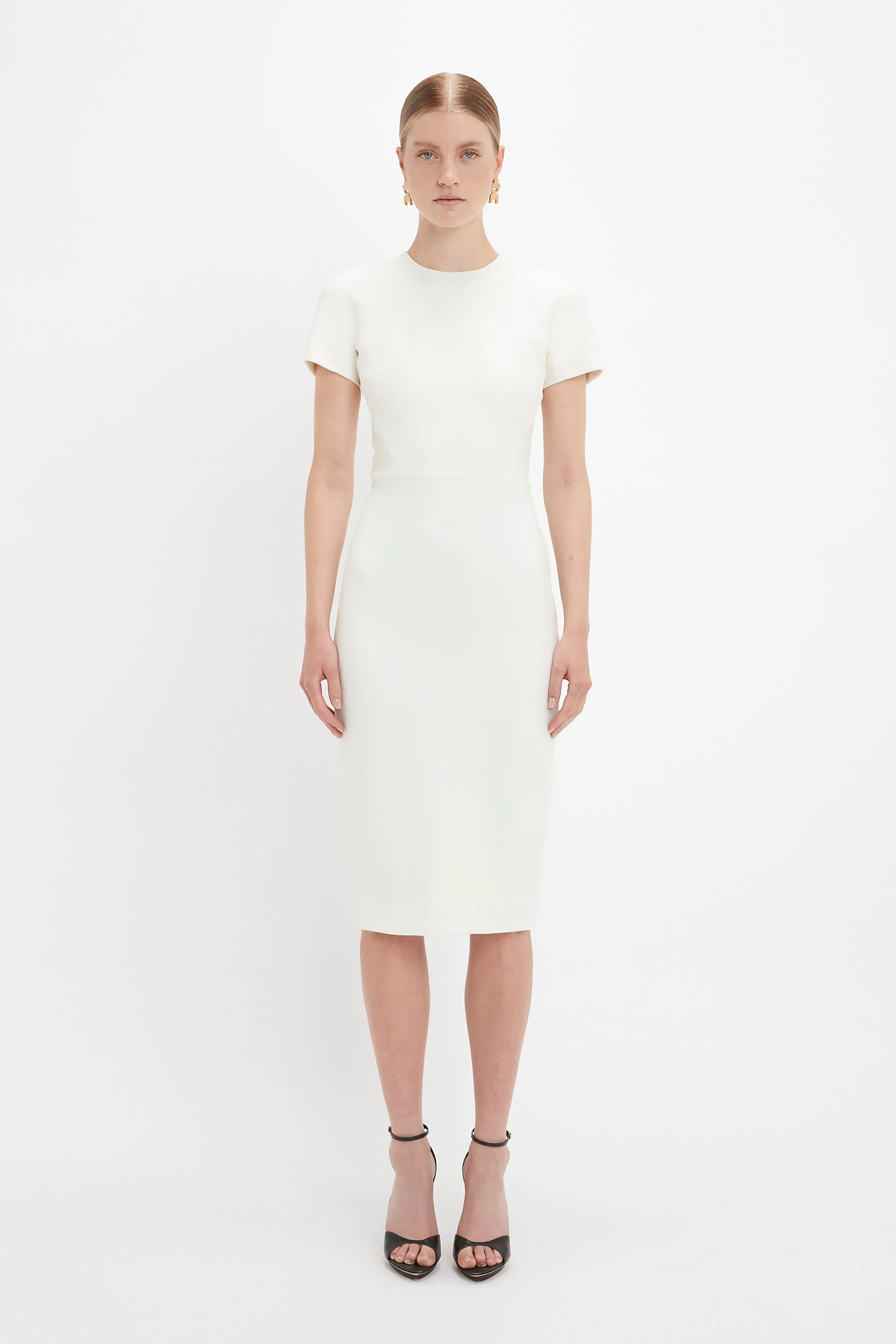Fitted T-shirt Dress In Ivory sold by Victoria Beckham