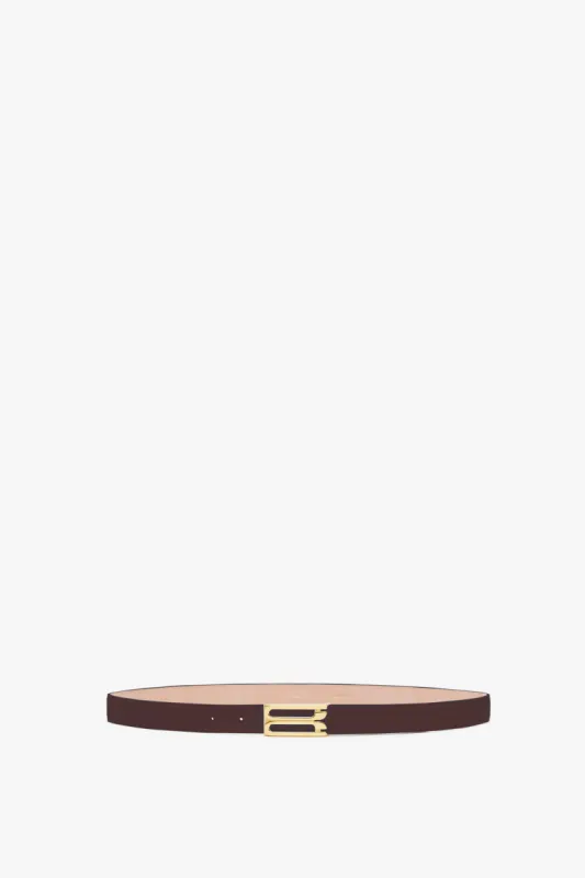 Frame Belt In Burgundy Leather sold by Victoria Beckham