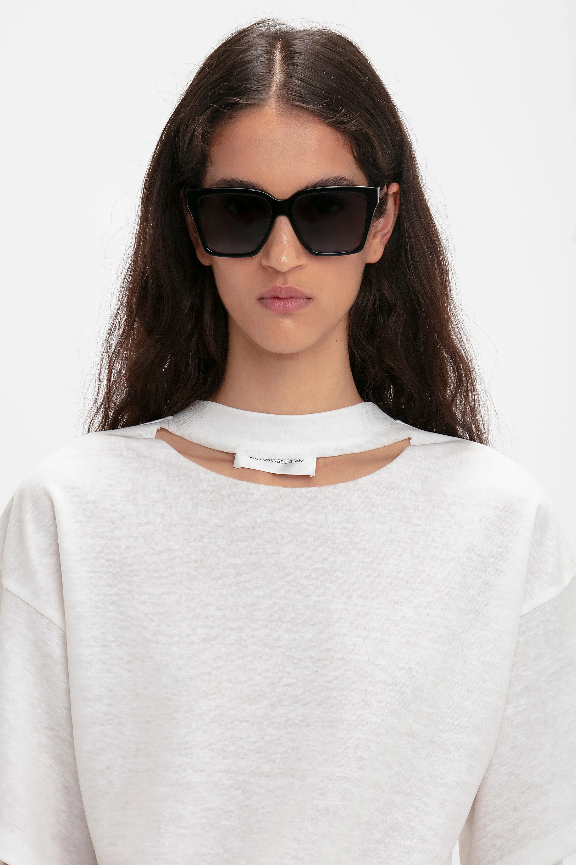Soft Square Frame Sunglasses In Black sold by Victoria Beckham product image thumbnail 3
