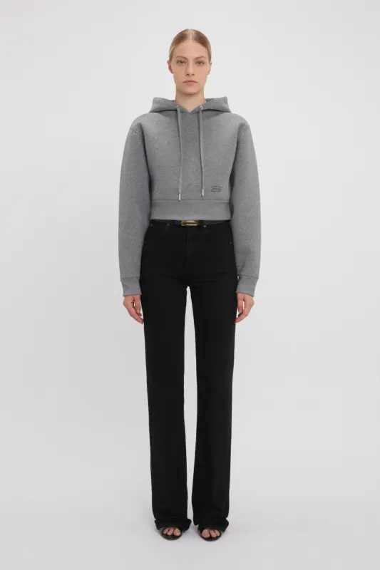 Cropped Structured Hoodie In Grey Marl sold by Victoria Beckham