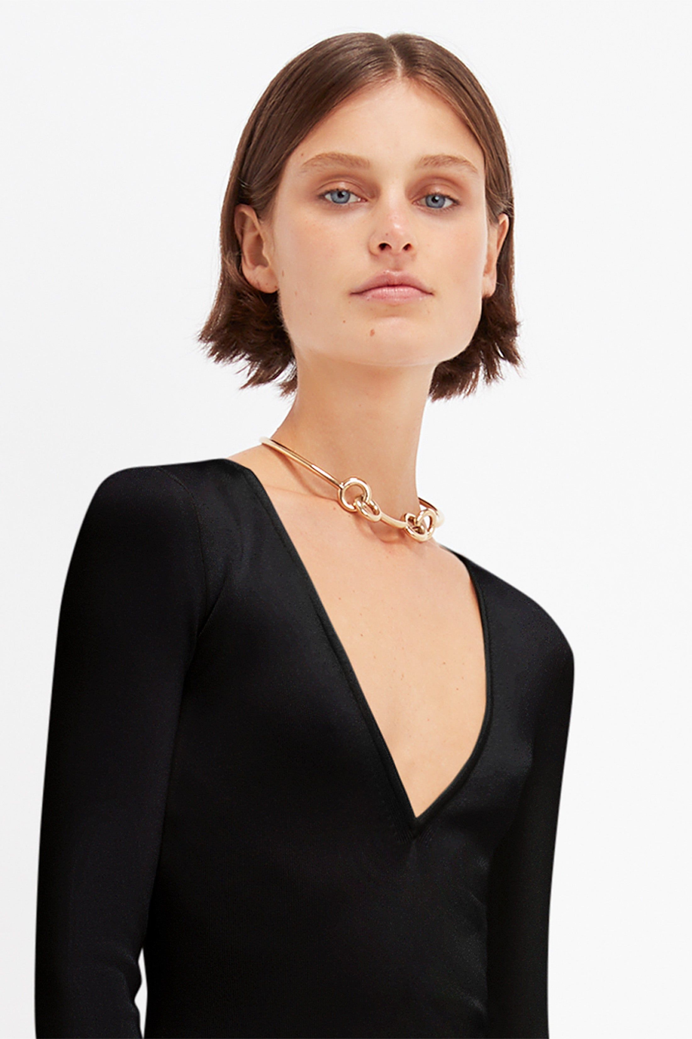 Deep V Knitted Gown In Black sold by Victoria Beckham product image thumbnail 5