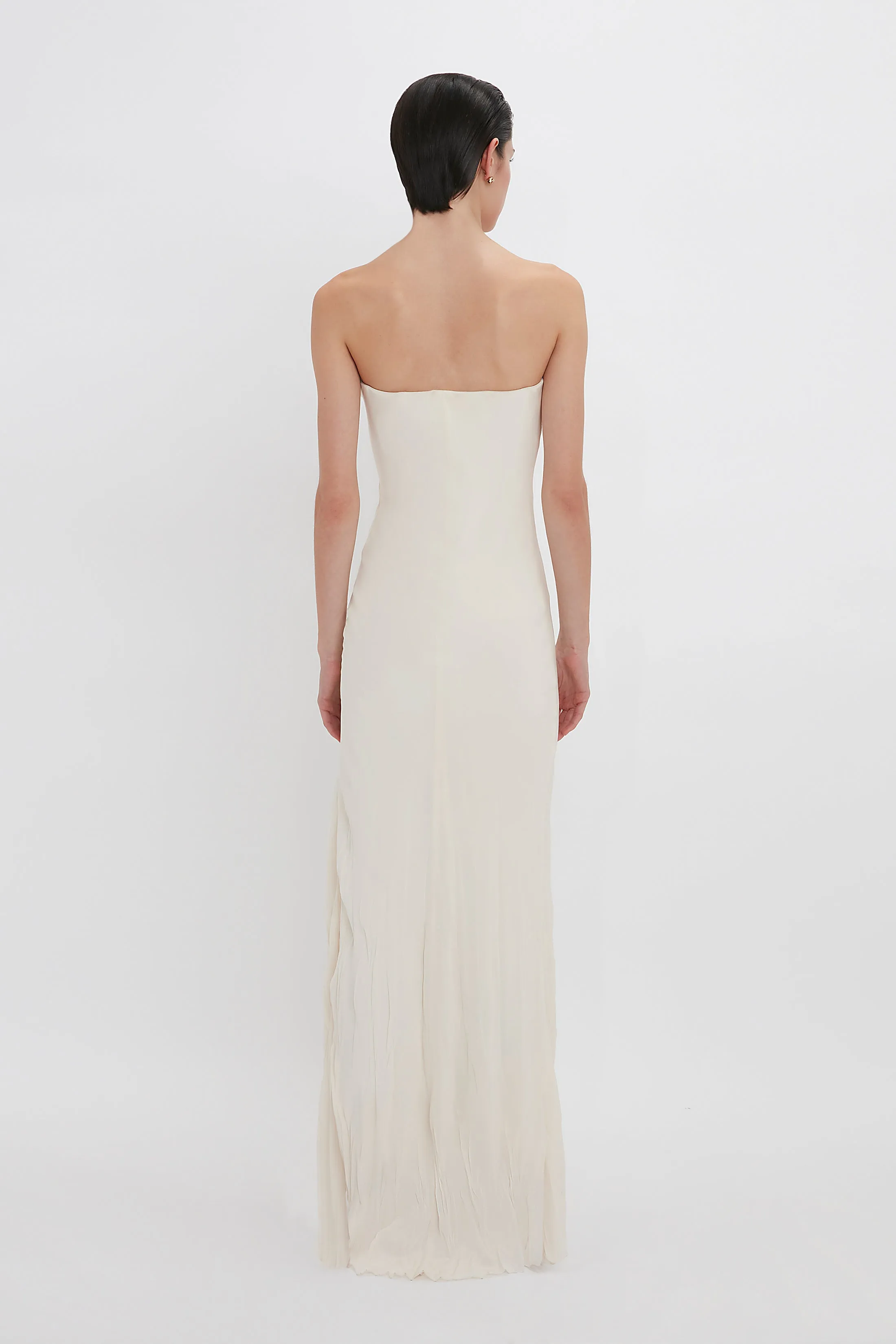 Floor-Length Corset Detail Gown In Ivory sold by Victoria Beckham product image thumbnail 3