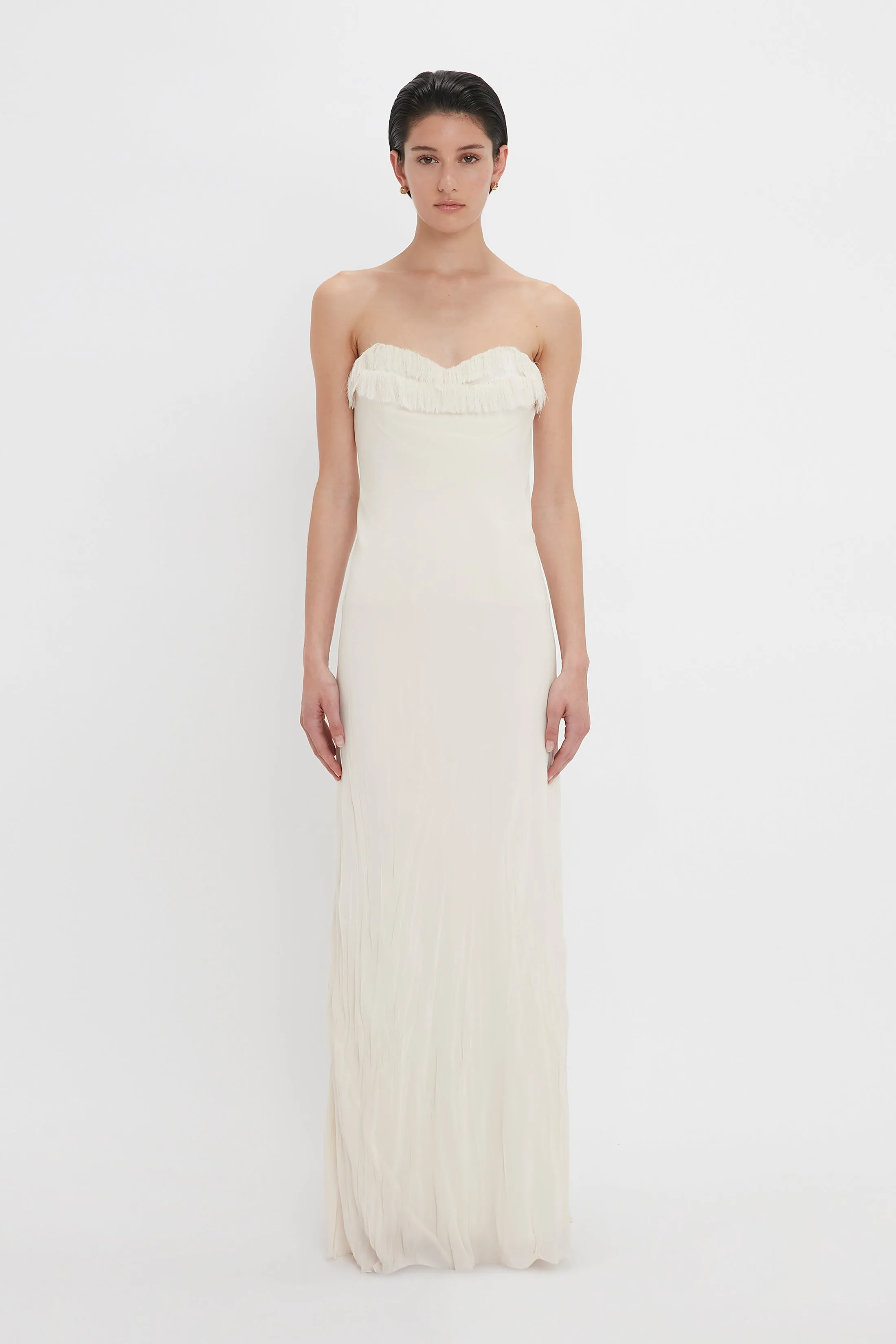 Floor-Length Corset Detail Gown In Ivory sold by Victoria Beckham