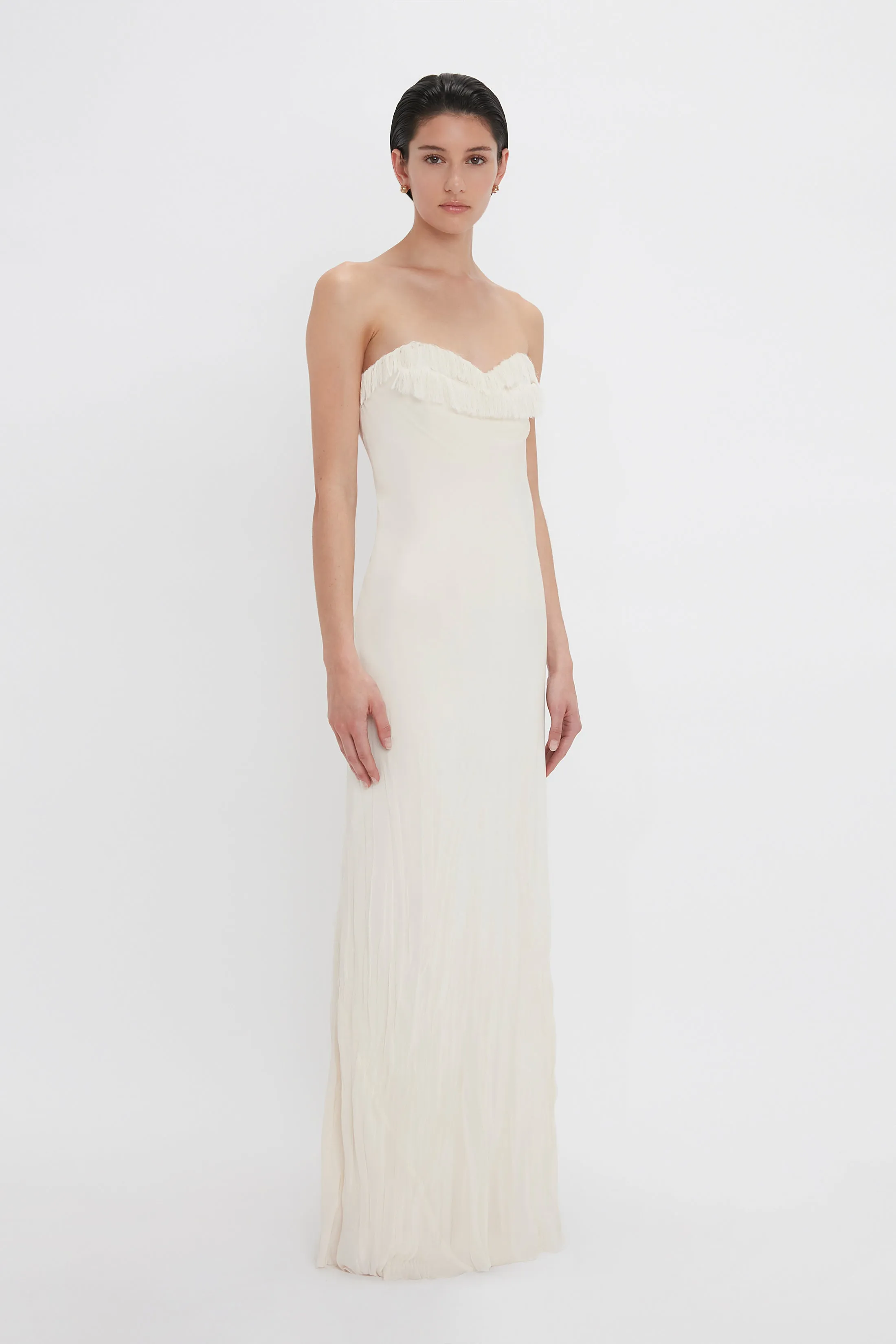 Floor-Length Corset Detail Gown In Ivory sold by Victoria Beckham product image thumbnail 2