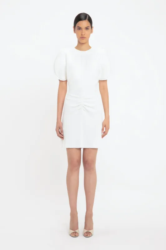 Gathered Waist Mini Dress In Ivory sold by Victoria Beckham