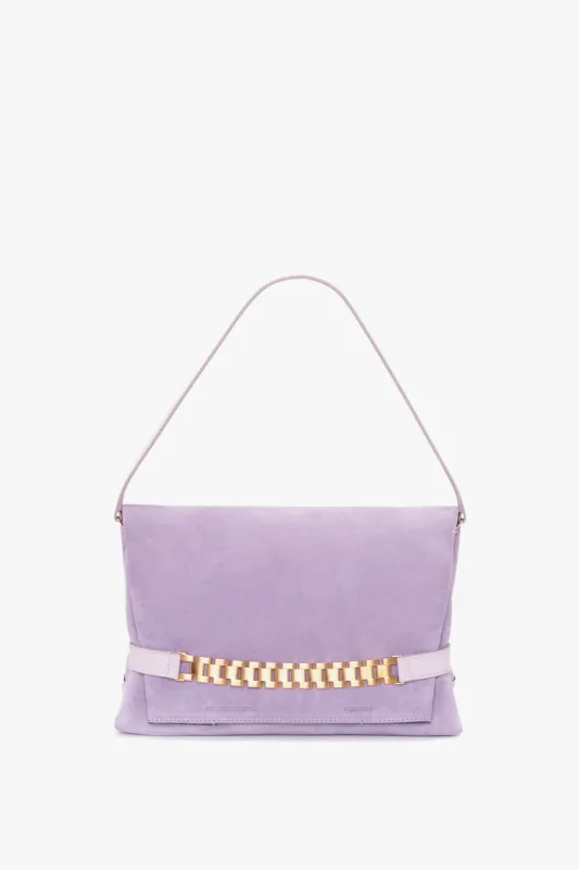 Chain Pouch Bag with Strap in Lilac Suede sold by Victoria Beckham