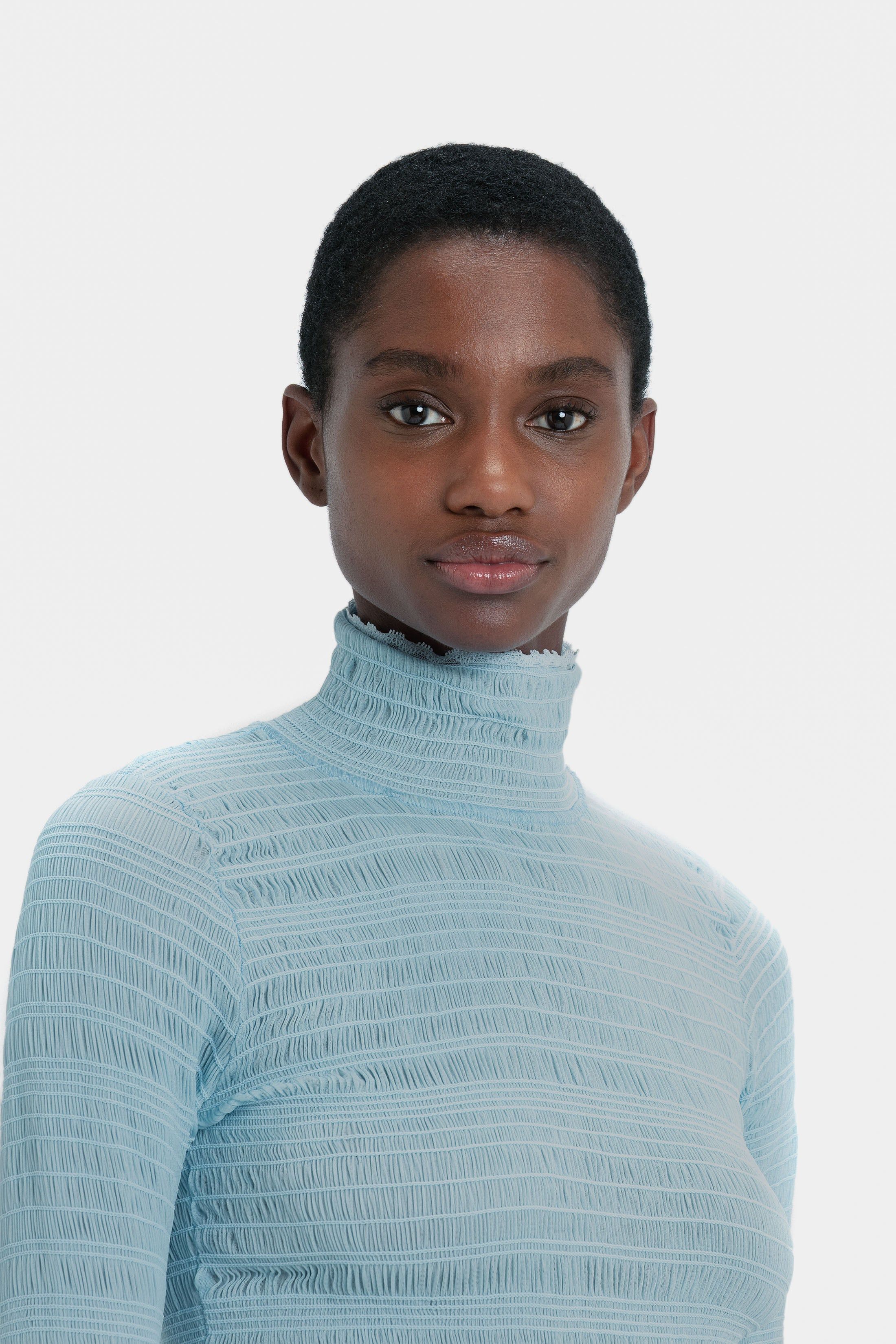Long Sleeve Top In Pale Blue sold by Victoria Beckham product image thumbnail 6