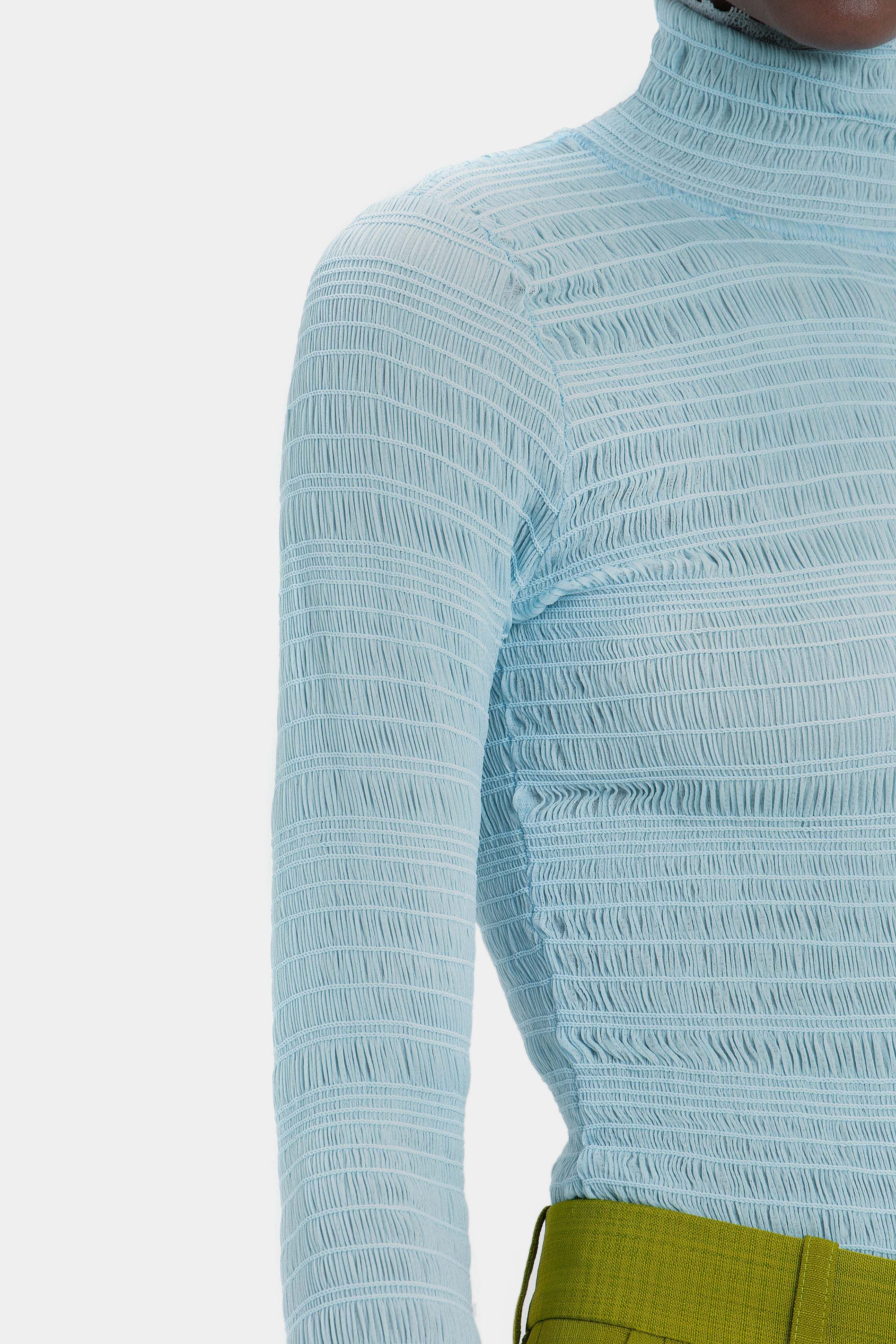 Long Sleeve Top In Pale Blue sold by Victoria Beckham product image thumbnail 7