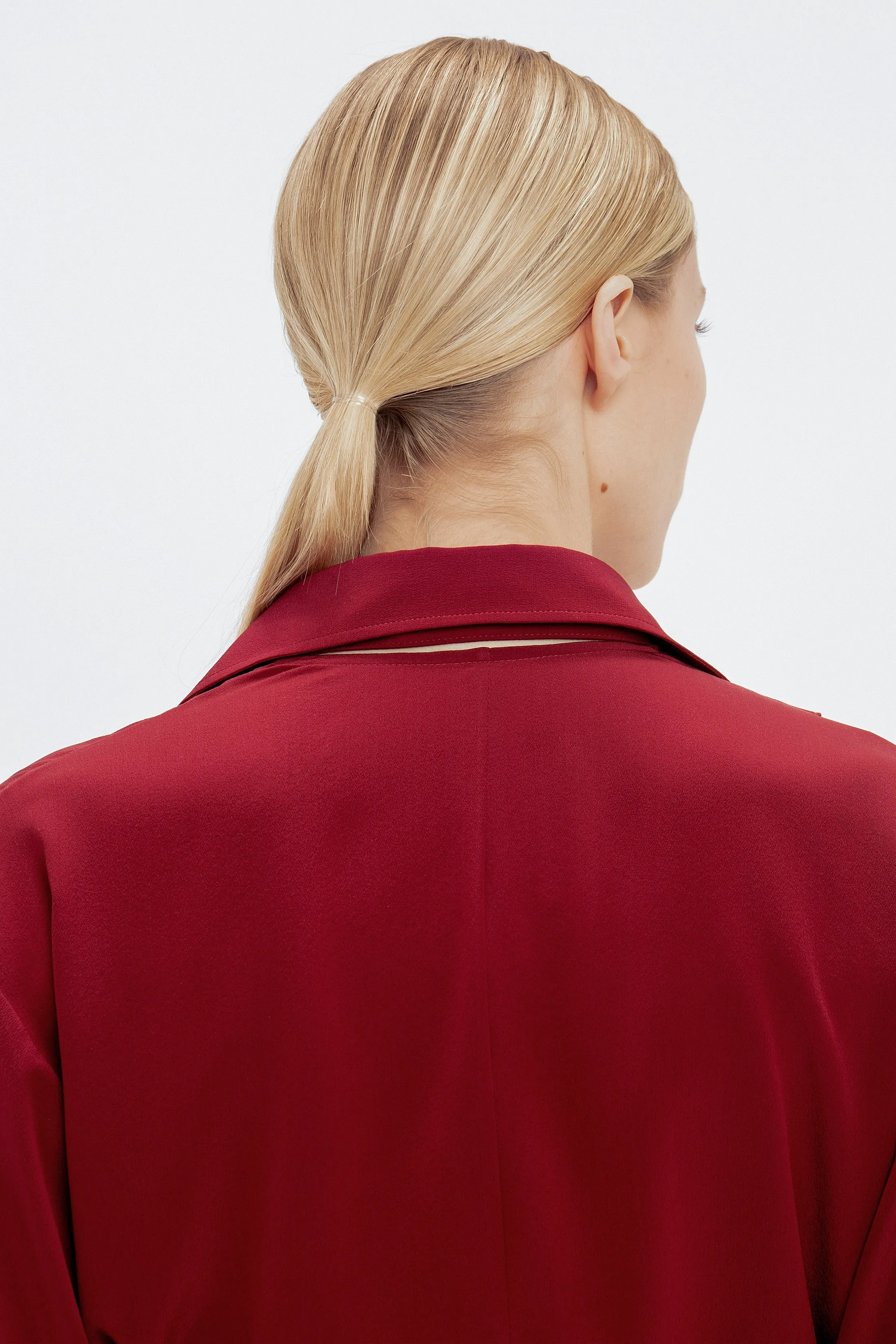 Ruffle Detail Blouse In Oxblood sold by Victoria Beckham product image thumbnail 4