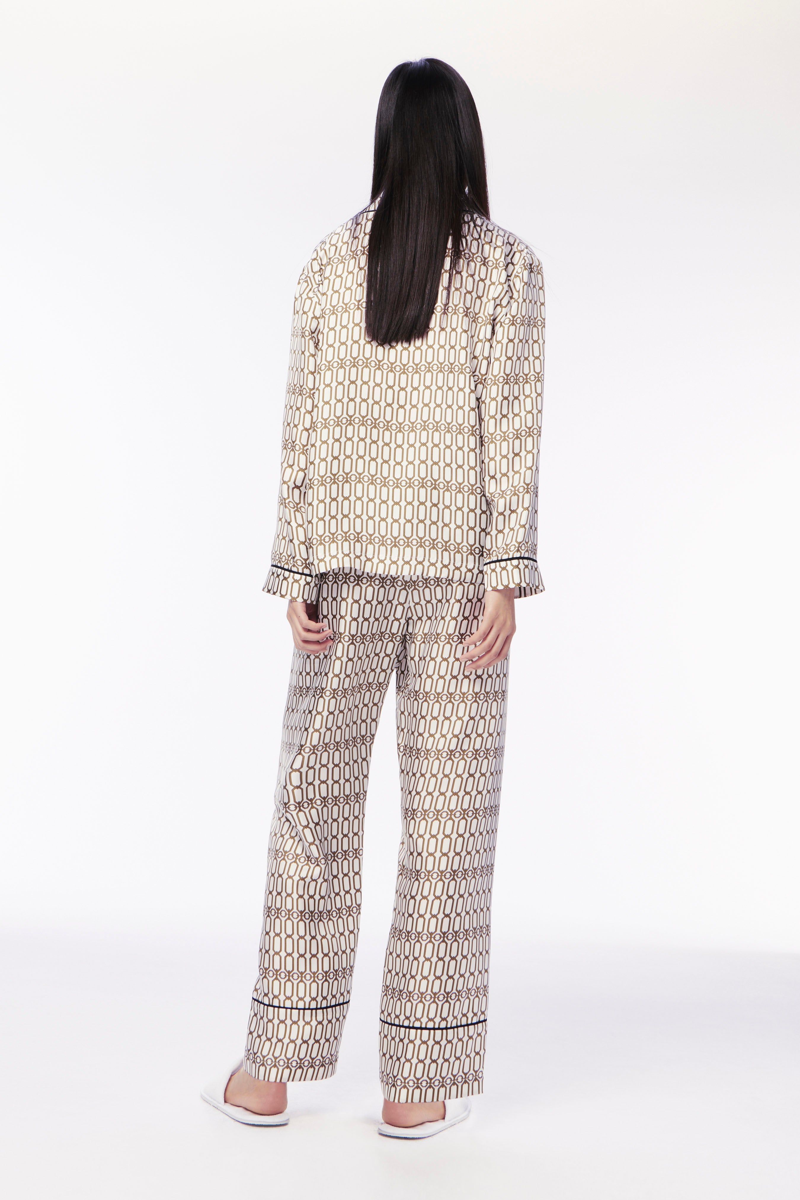 Chain Print Pyjama Set in Ivory sold by Victoria Beckham product image thumbnail 5