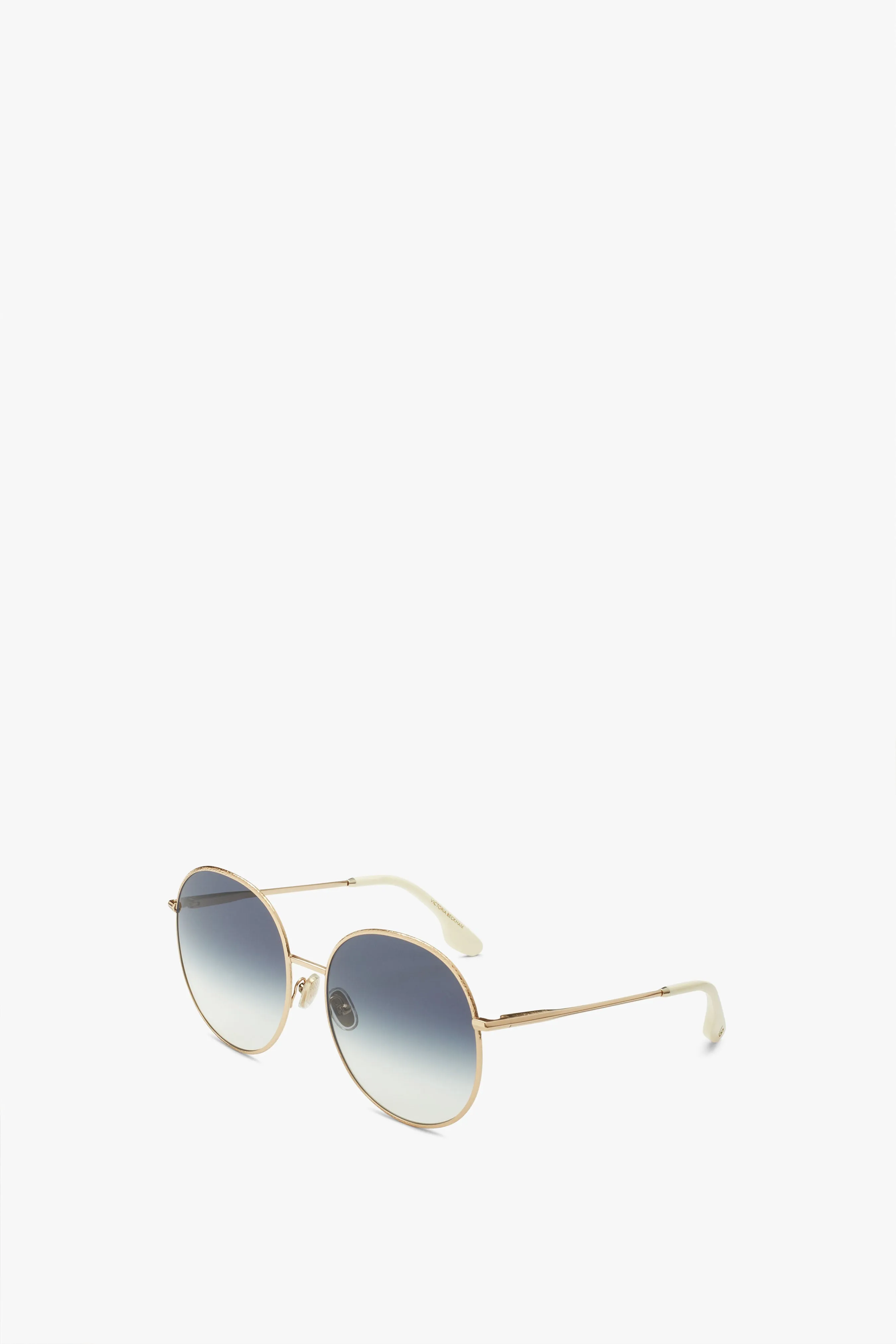 Hammered Round Sunglasses In Gold Blue sold by Victoria Beckham product image thumbnail 3