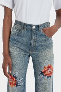 Mid-Rise Loose Flare Jean In Vintage Blue sold by Victoria Beckham