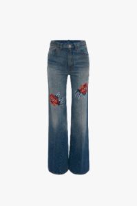 Mid-Rise Loose Flare Jean In Vintage Blue sold by Victoria Beckham