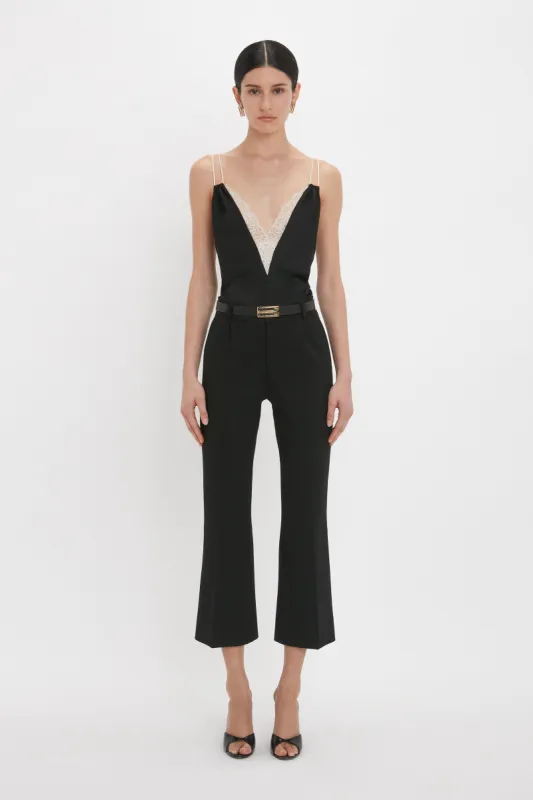 Lace Detail Cami Top In Black sold by Victoria Beckham