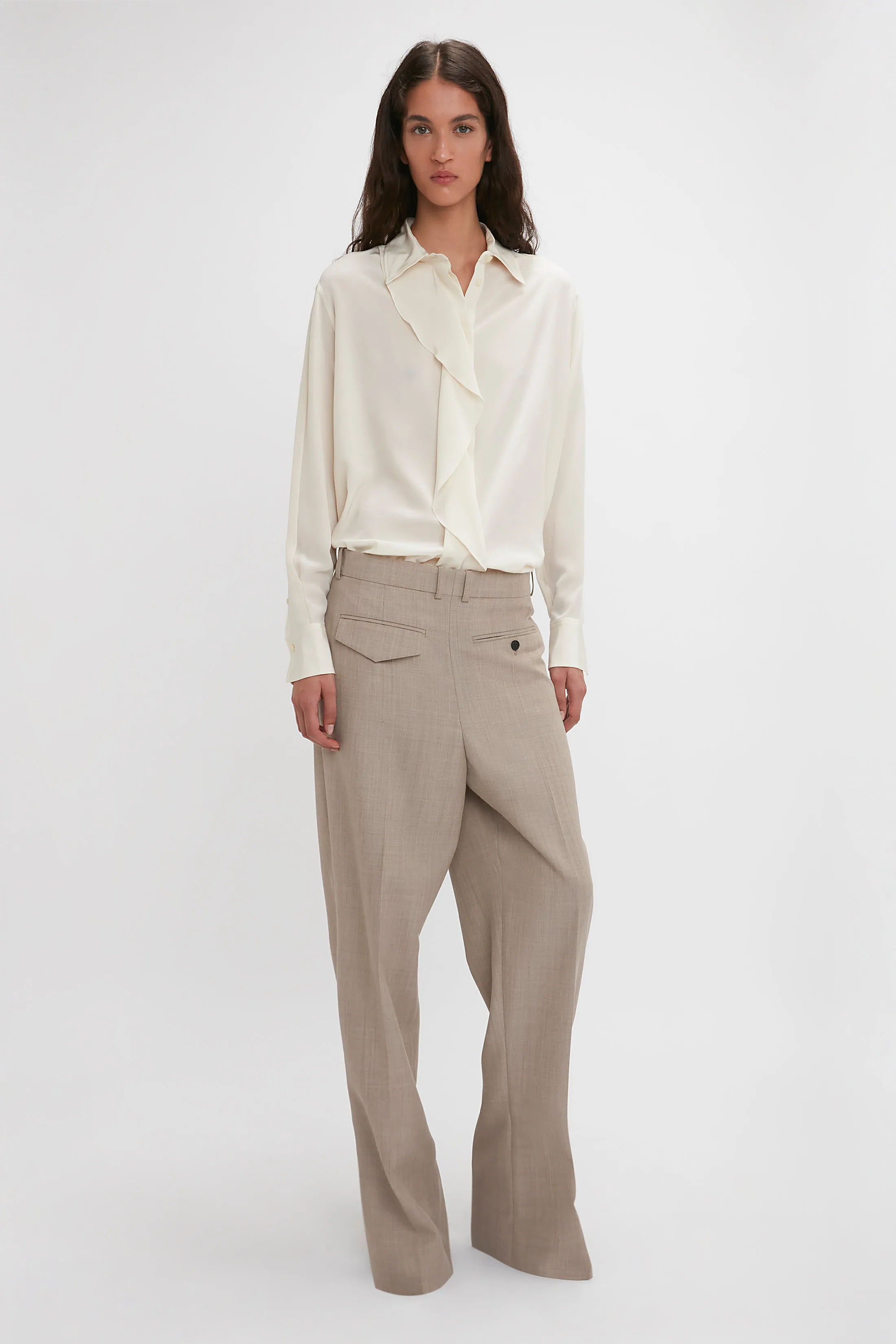Asymmetric Ruffle Blouse In Ivory sold by Victoria Beckham product image thumbnail 2
