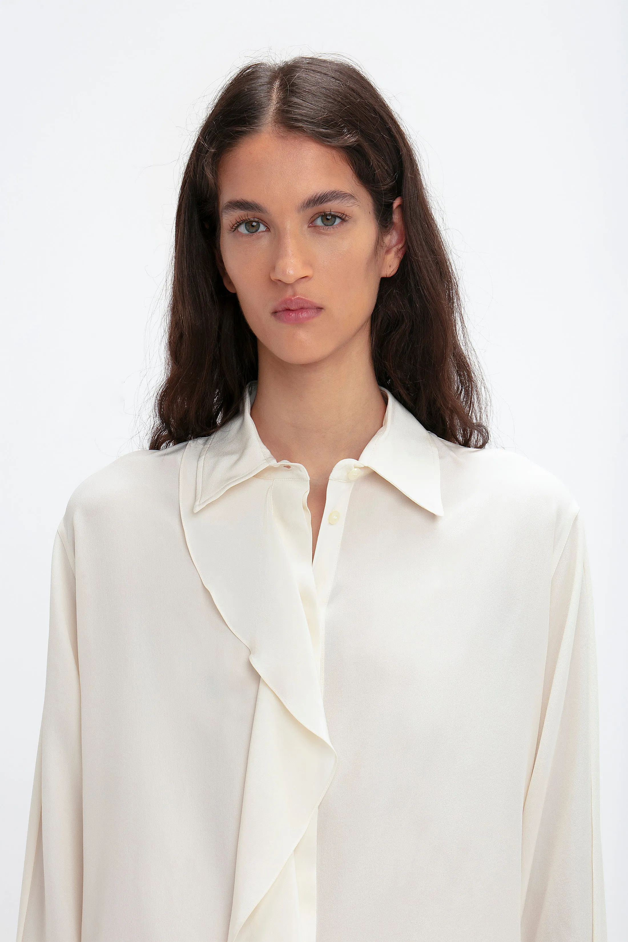 Asymmetric Ruffle Blouse In Ivory sold by Victoria Beckham product image thumbnail 5