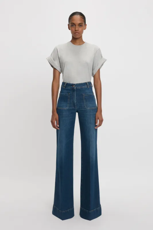 Asymmetric Relaxed Fit T-Shirt In Grey Marl sold by Victoria Beckham