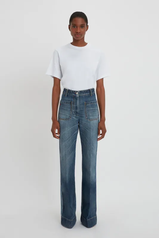 Alina High Waisted Jean In Washed Indigo sold by Victoria Beckham