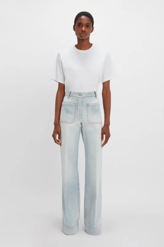 Alina High Waisted Jean In Light Haze Wash sold by Victoria Beckham