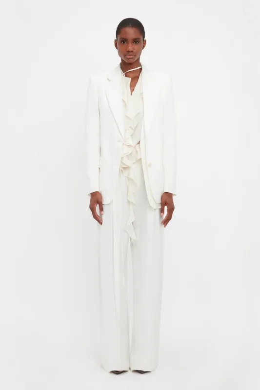 Asymmetric Double Layer Jacket In White sold by Victoria Beckham