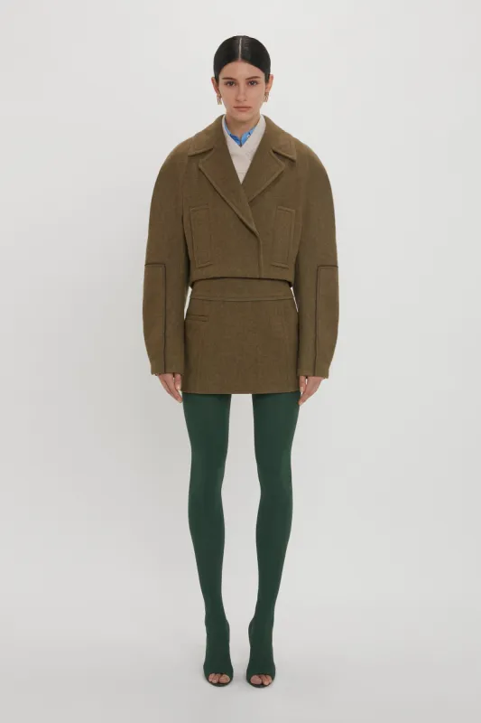Tailored Mini Skirt In Khaki sold by Victoria Beckham