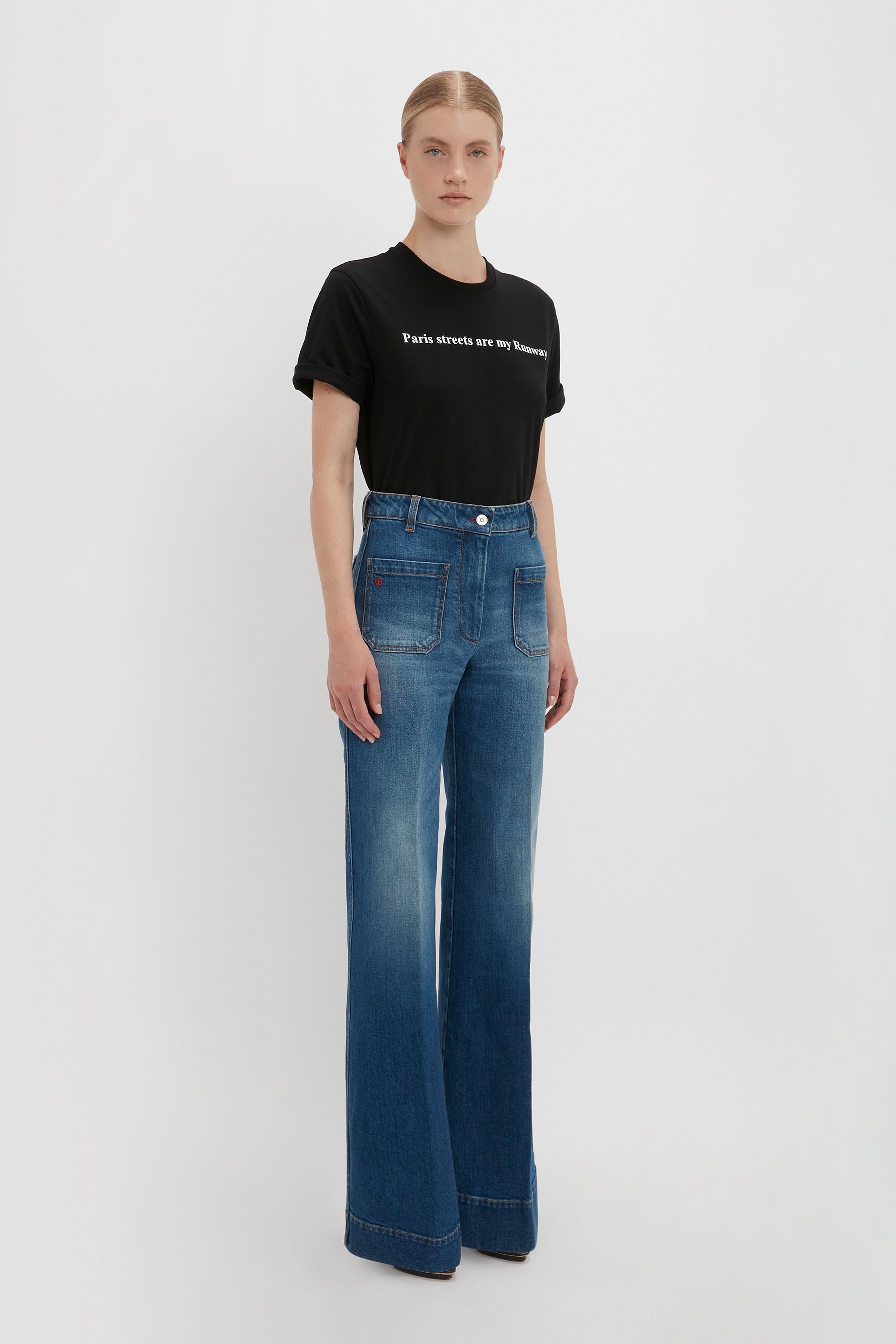 PARIS STREETS ARE MY RUNWAY T-shirt in Black sold by Victoria Beckham product image thumbnail 2