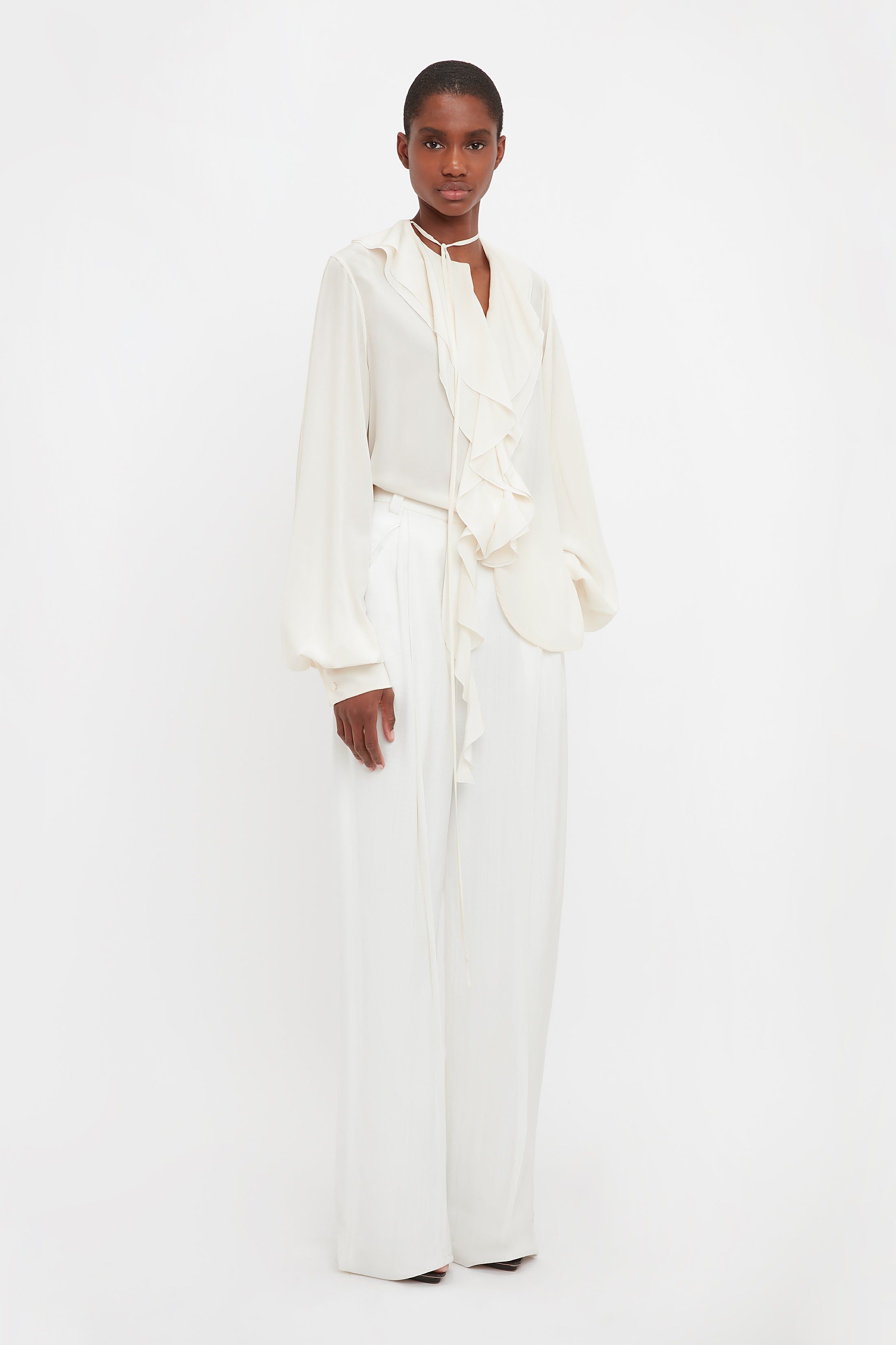 Wide Leg Trouser In White sold by Victoria Beckham product image thumbnail 2