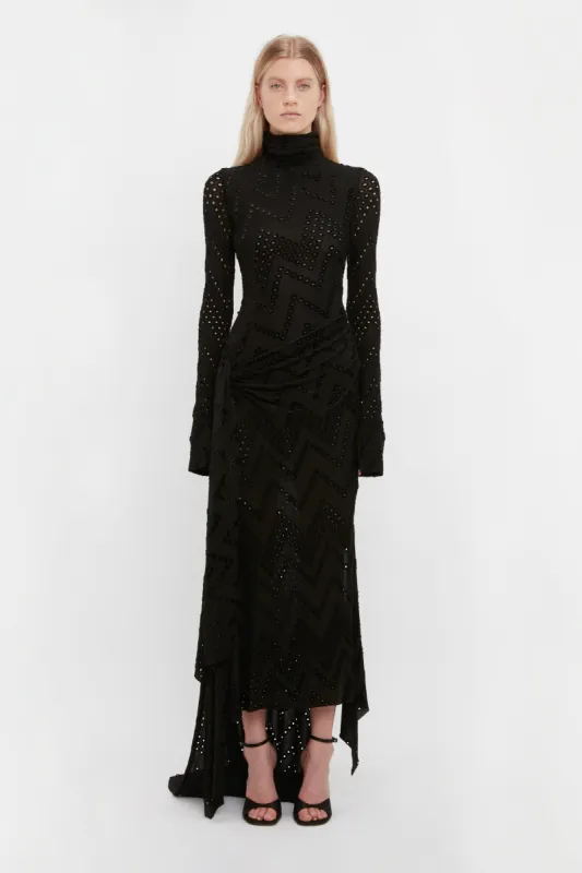 Long Sleeve High Neck Jersey Dress In Black sold by Victoria Beckham