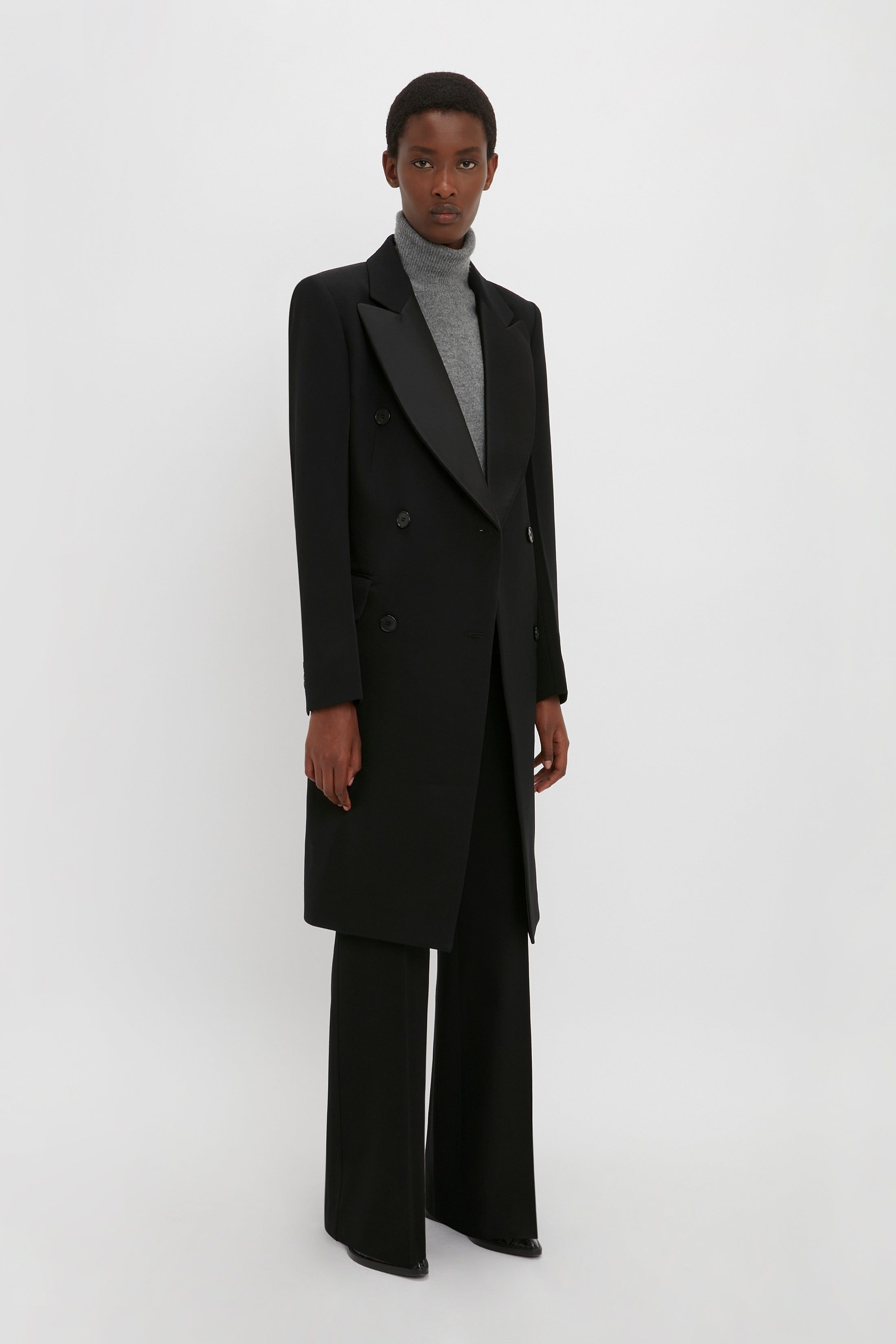 Longline Tailored Coat In Black sold by Victoria Beckham product image thumbnail 3