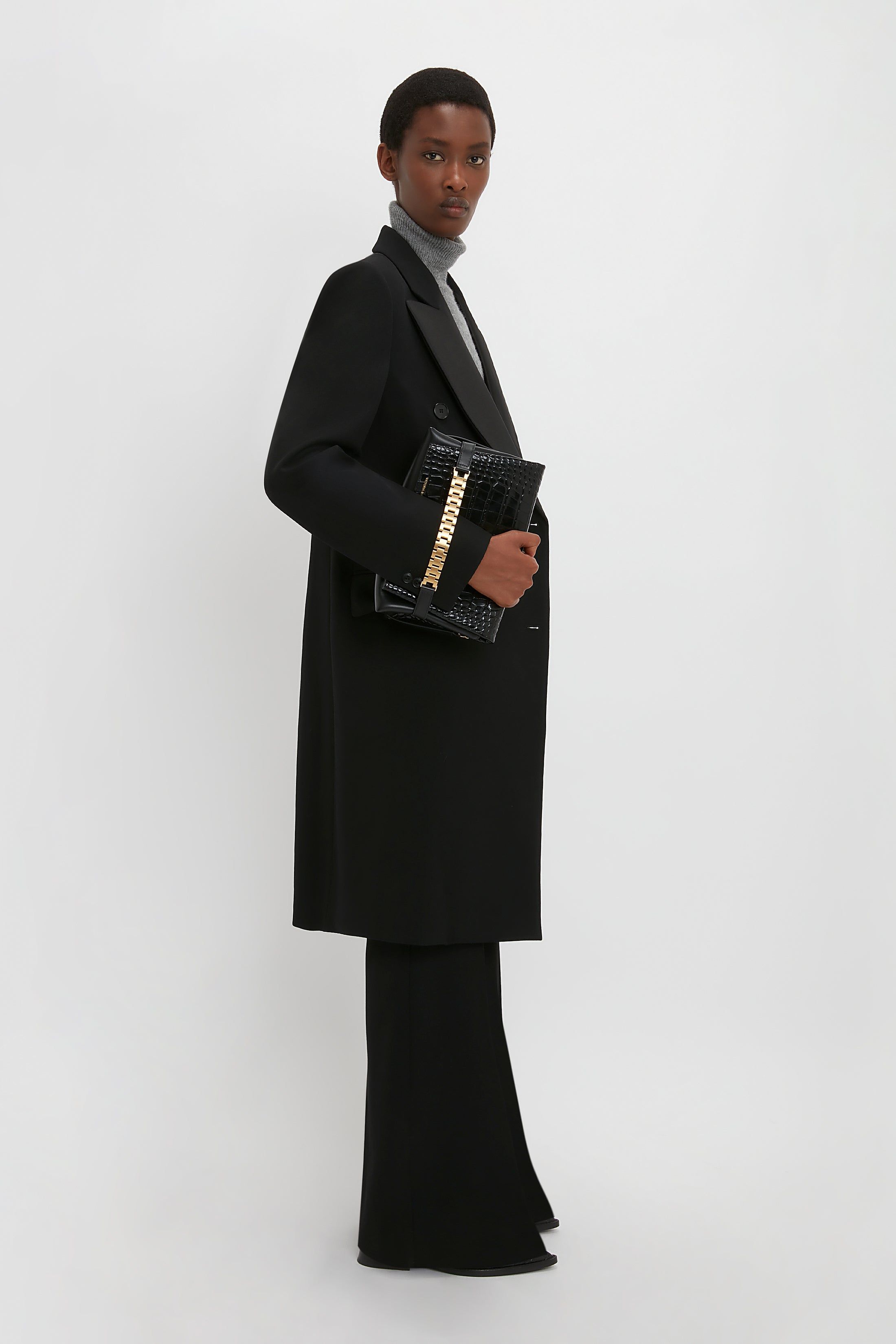 Longline Tailored Coat In Black sold by Victoria Beckham product image thumbnail 5