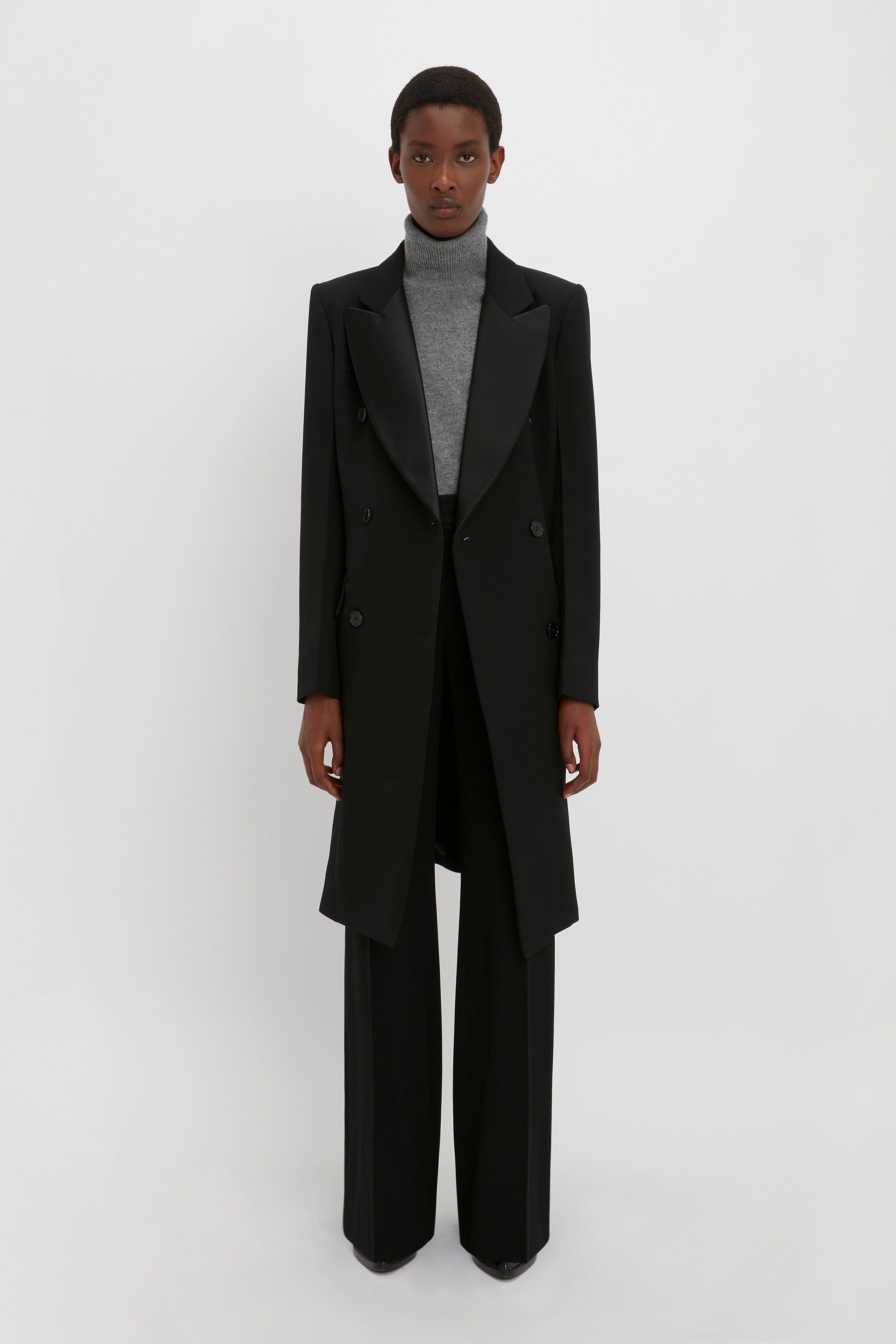 Longline Tailored Coat In Black sold by Victoria Beckham product image thumbnail 2