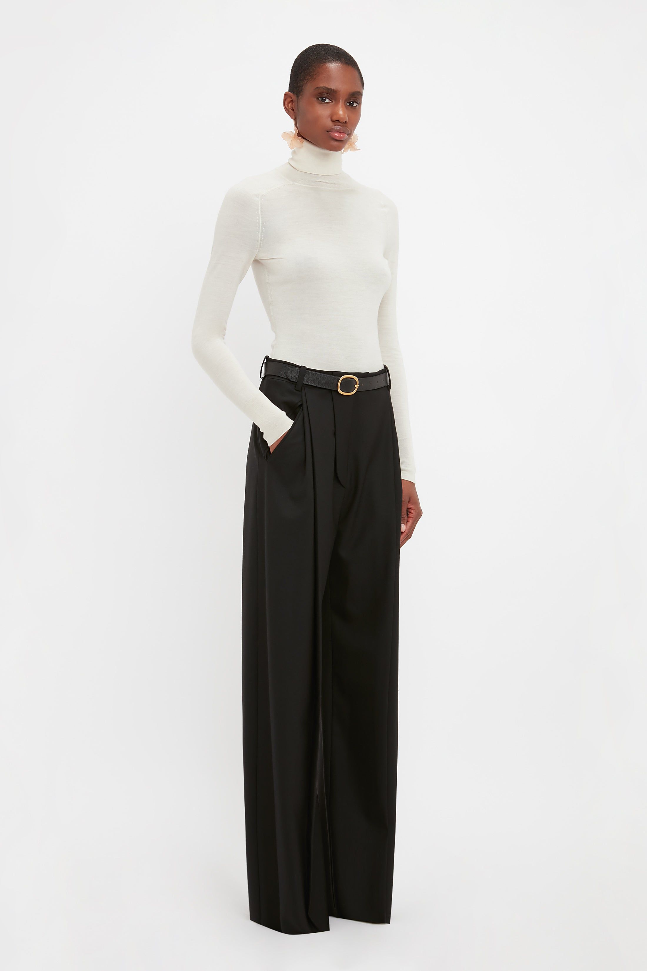 Wide Leg Trouser In Black sold by Victoria Beckham product image thumbnail 2