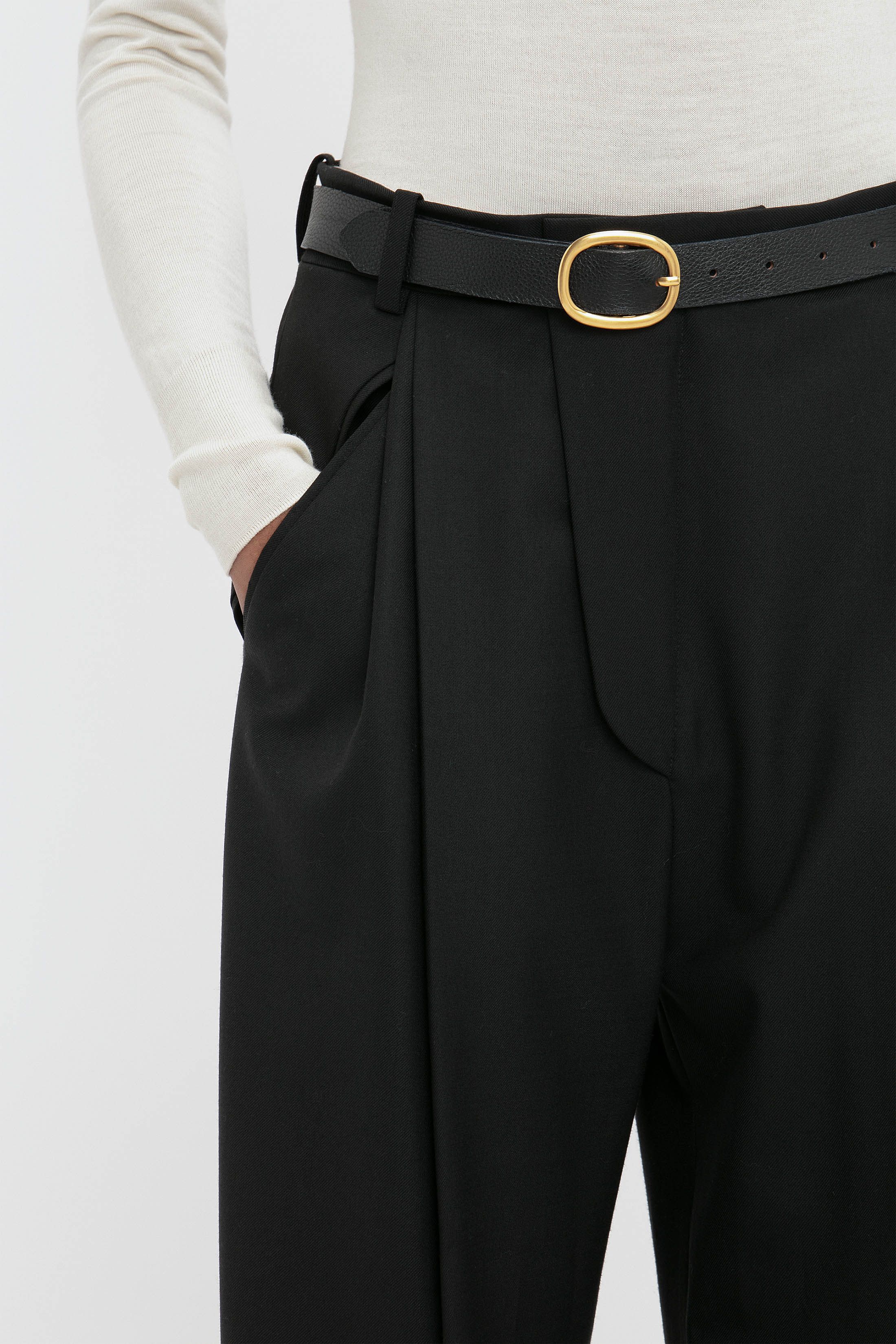 Wide Leg Trouser In Black sold by Victoria Beckham product image thumbnail 4
