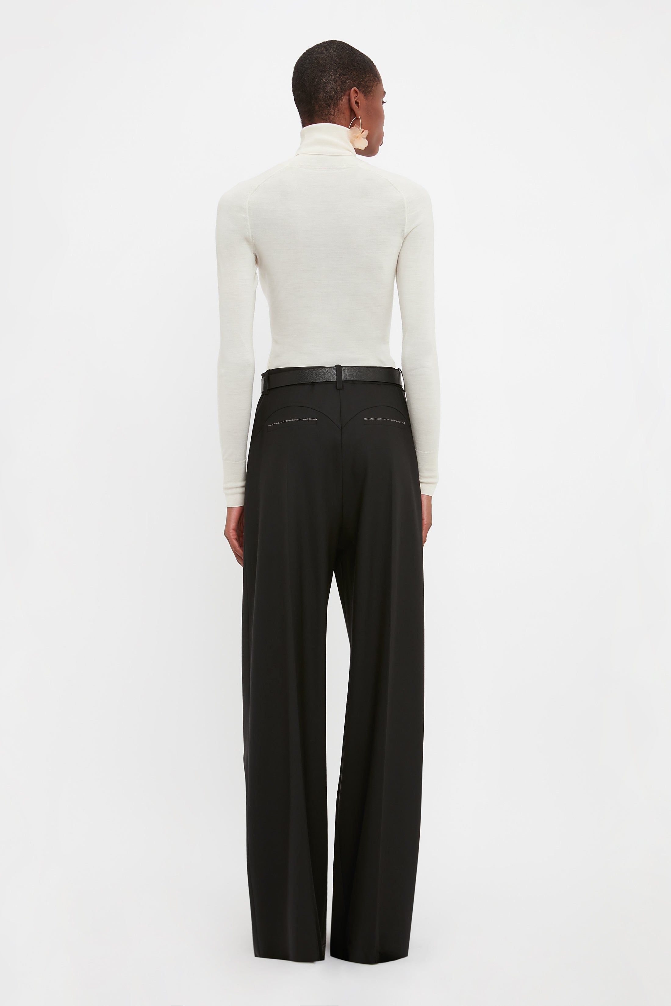 Wide Leg Trouser In Black sold by Victoria Beckham product image thumbnail 3