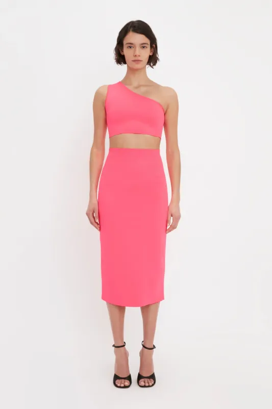 VB Body One Shoulder Crop Top In Pink sold by Victoria Beckham