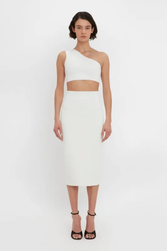 VB Body One Shoulder Crop Top In White sold by Victoria Beckham