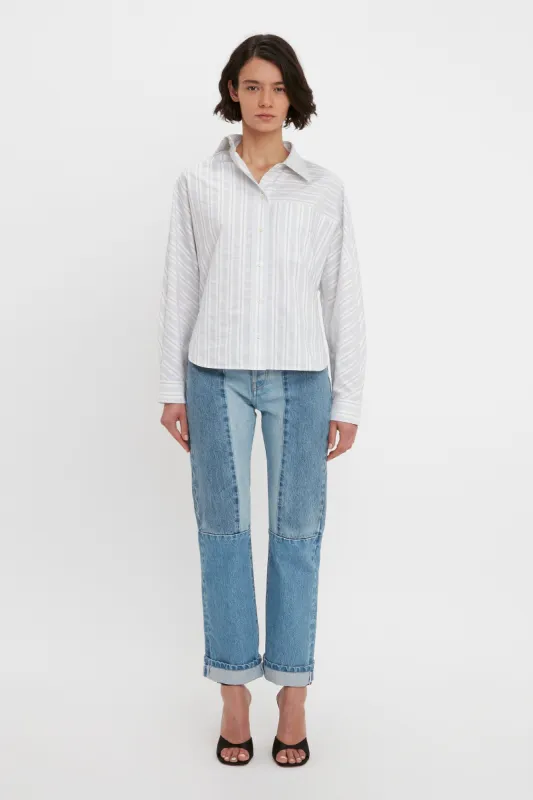 Batwing Shirt in Off-White Navy sold by Victoria Beckham