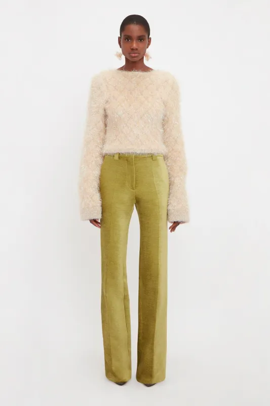 Tailored Straight Leg Trouser In Moss Green sold by Victoria Beckham