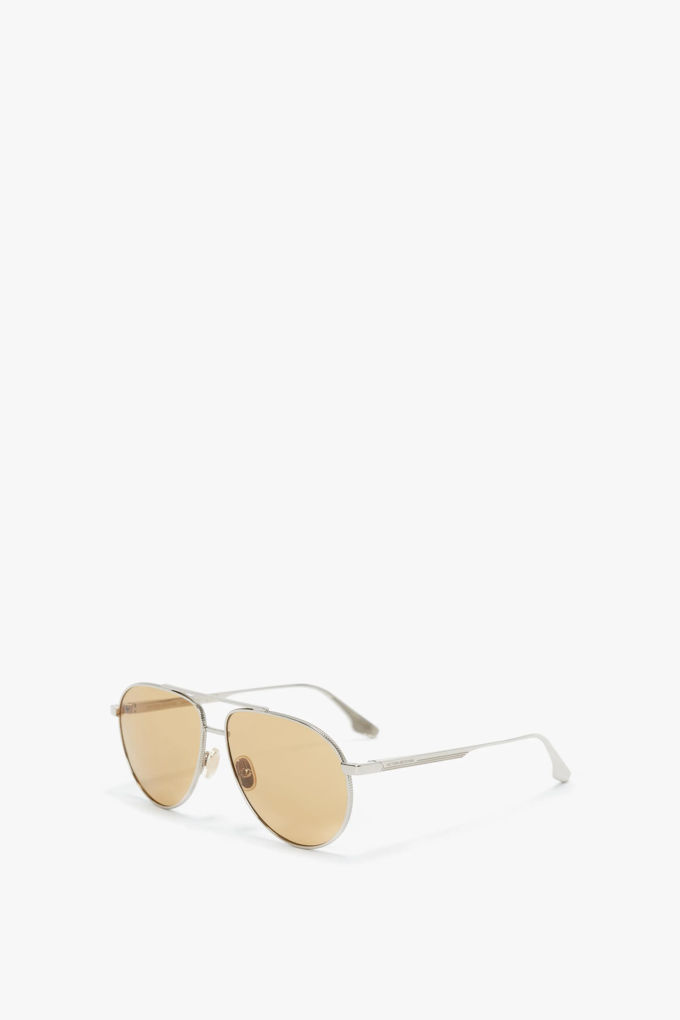 V Metal Pilot Sunglasses In Silver-Brown sold by Victoria Beckham product image thumbnail 2