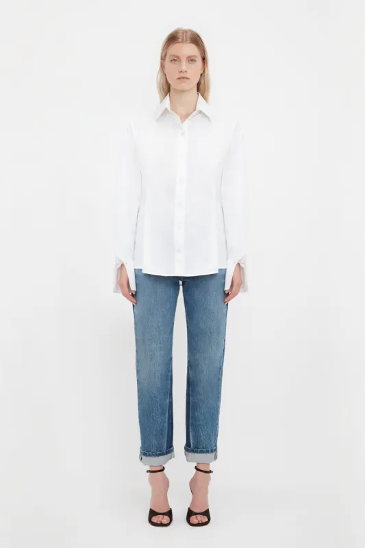 Pleat Detail Shirt In White sold by Victoria Beckham