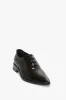Pointy Toe Flat Lace Up In Black Brushed Leather sold by Victoria Beckham