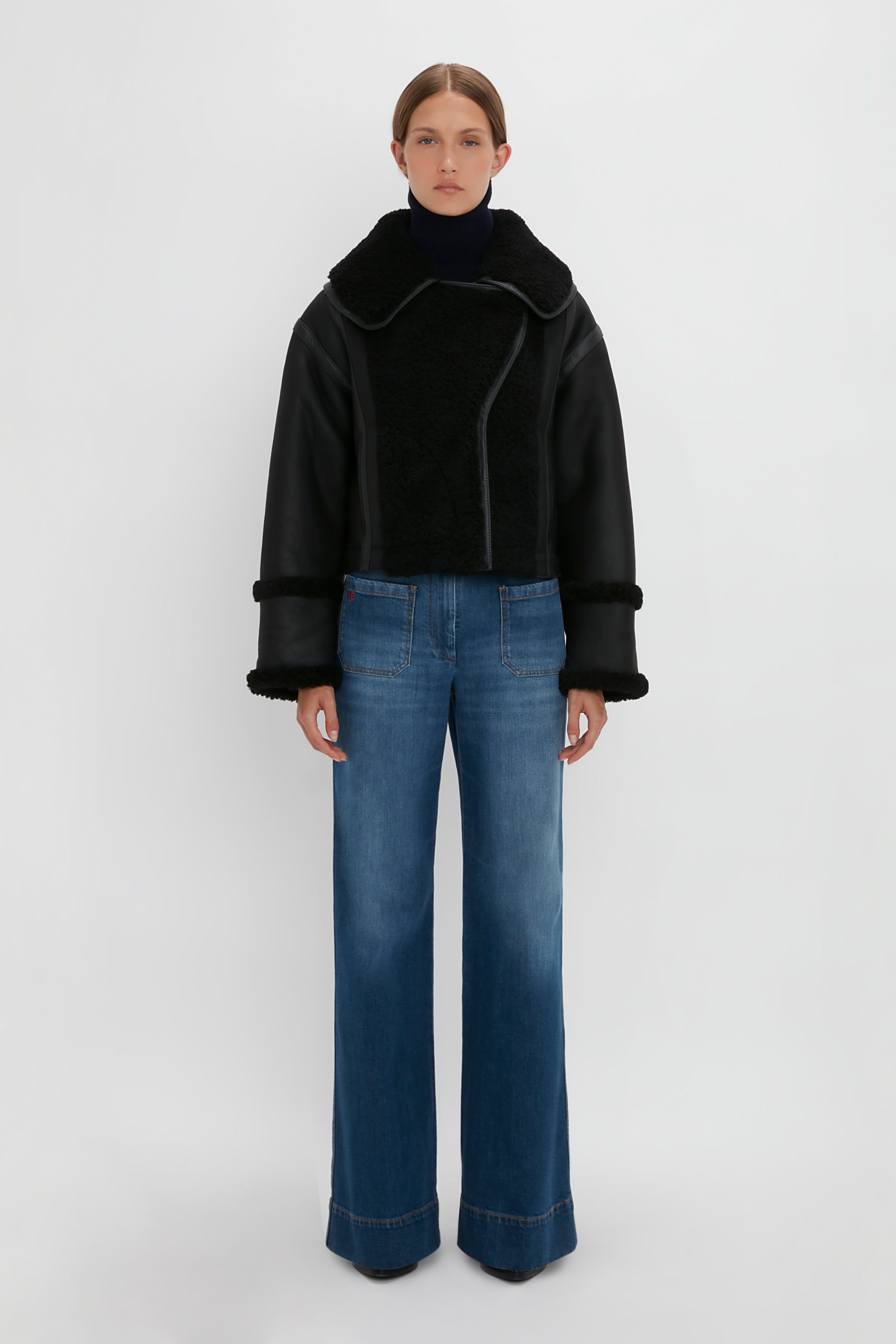 Shearling Jacket In Black sold by Victoria Beckham product image thumbnail 2