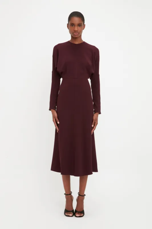 Dolman Midi Dress In Rosewood sold by Victoria Beckham