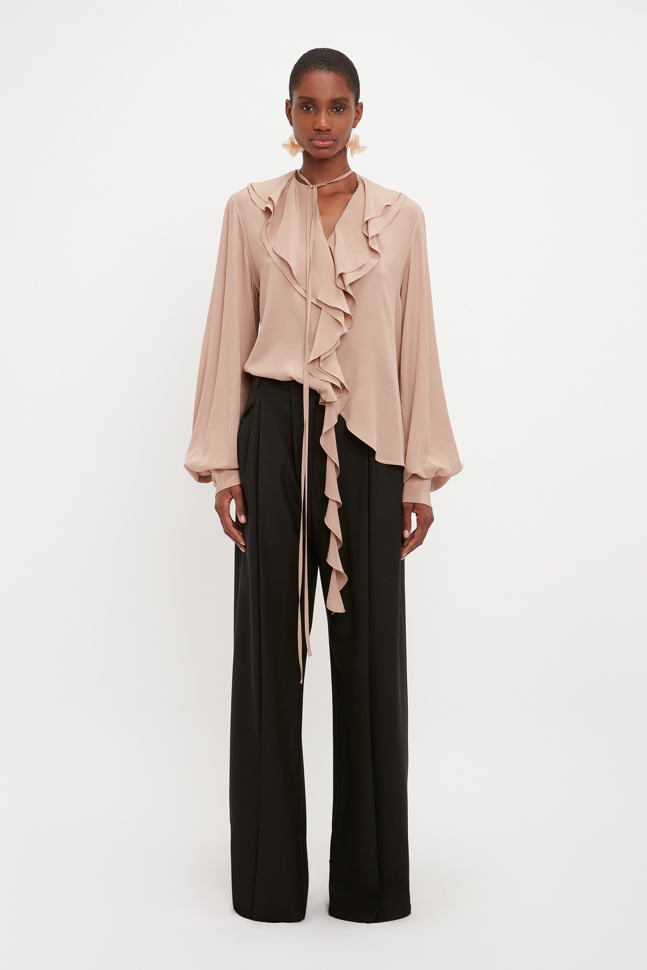 Romantic Blouse In Taupe sold by Victoria Beckham
