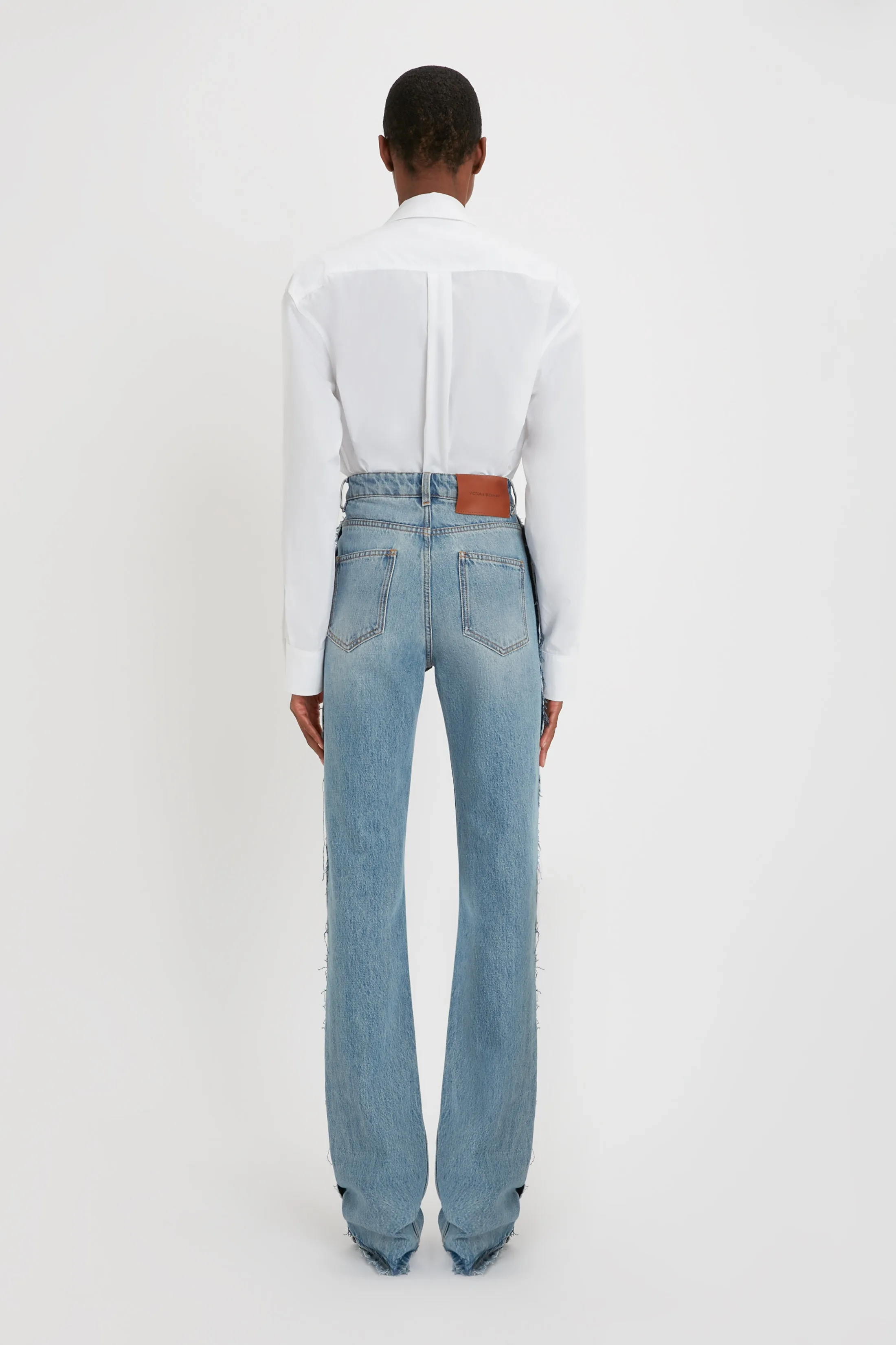 Cropped Patch Pocket Shirt In White sold by Victoria Beckham product image thumbnail 5