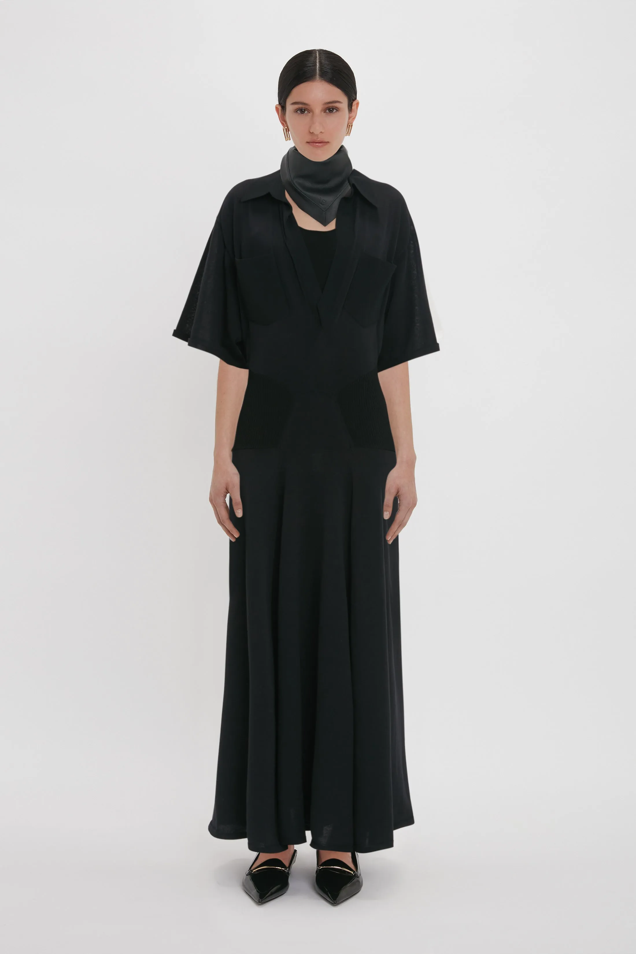 Panelled Knit Dress In Black sold by Victoria Beckham