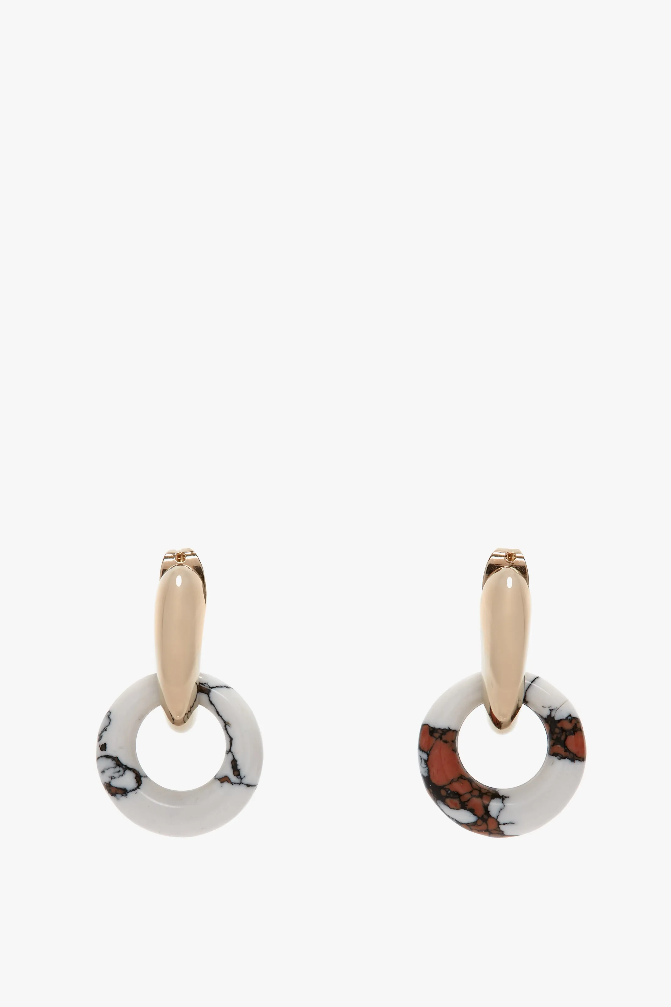 Resin Pendant Earrings In Light Gold-White sold by Victoria Beckham product image thumbnail 4
